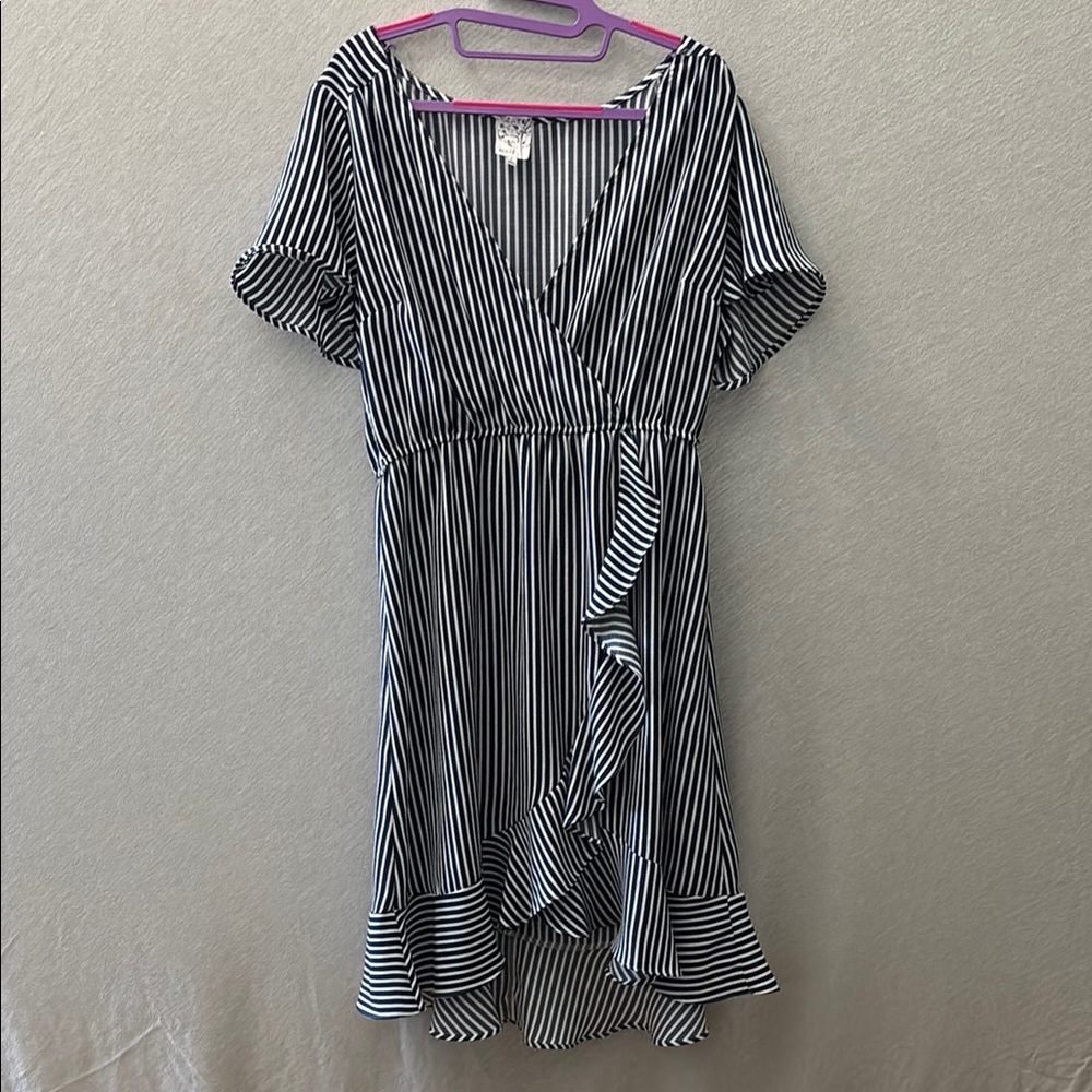 NAÏF Women’s Striped Blue and White Dress SZ Large